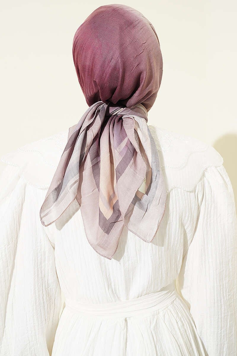 Batik Desen Bambu Kraş Eşarp Bej