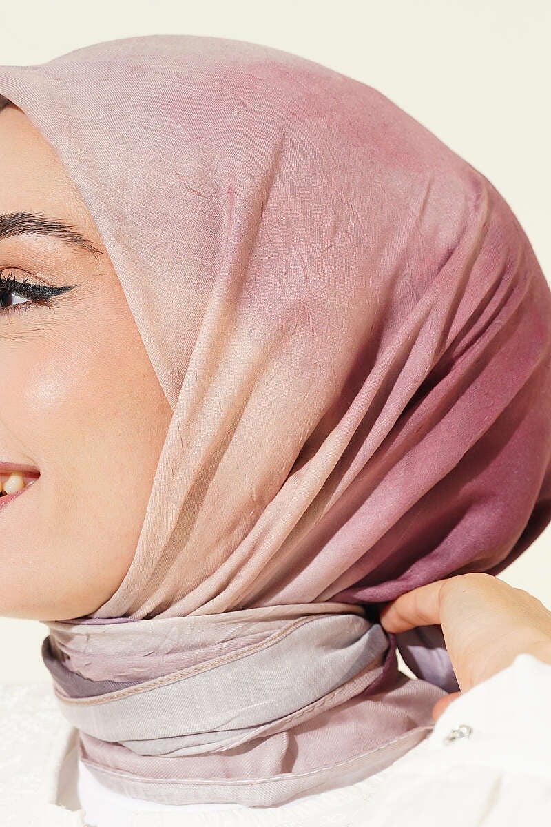 Batik Desen Bambu Kraş Eşarp Bej