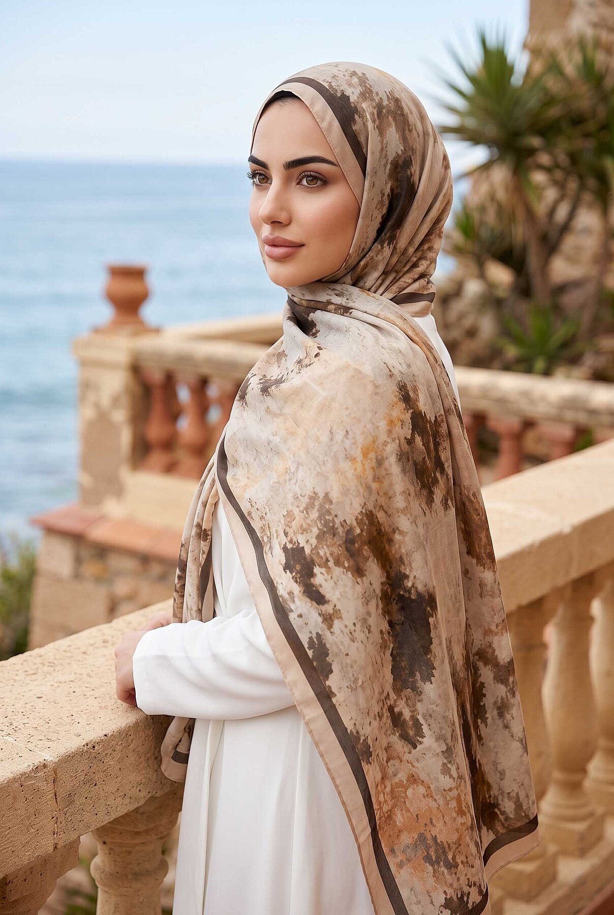 Batik Desen Şal Serisi Pudra