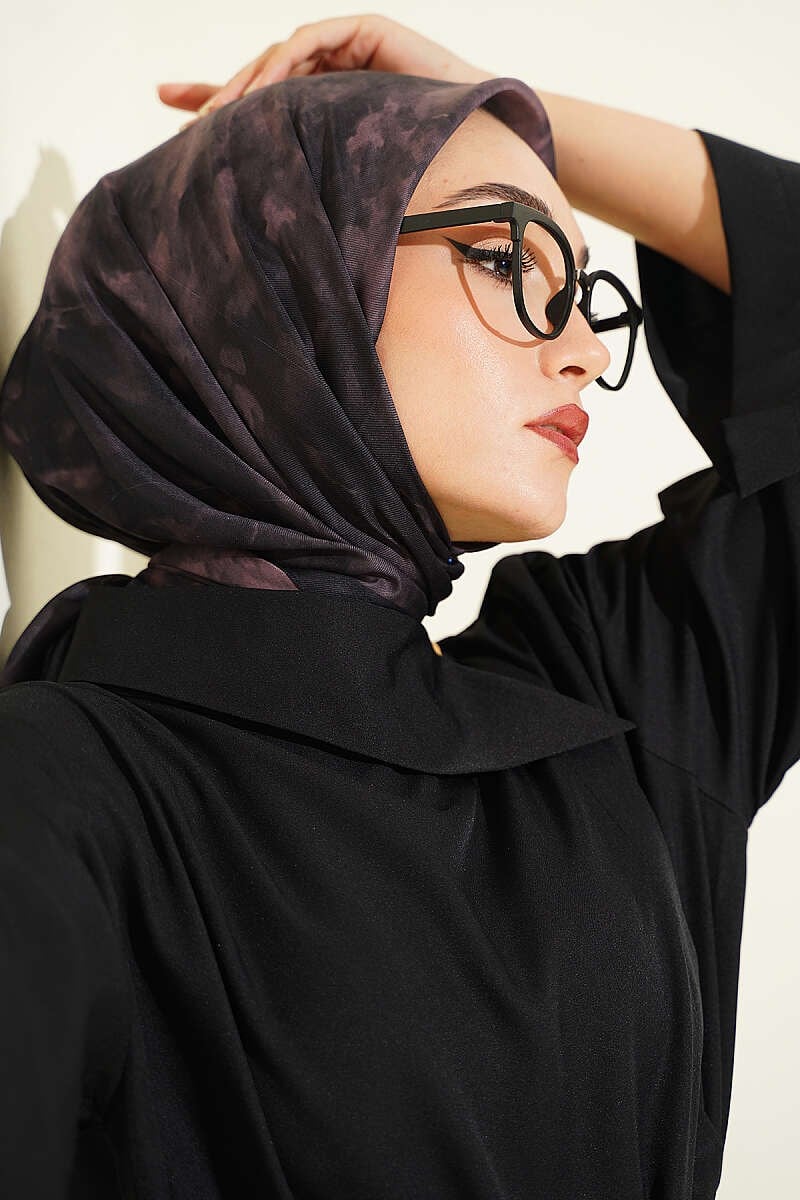 Batik Desen Soft Eşarp Acı Kahve