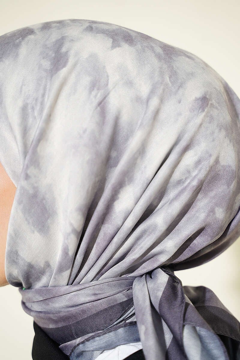 Batik Desen Soft Eşarp Gri