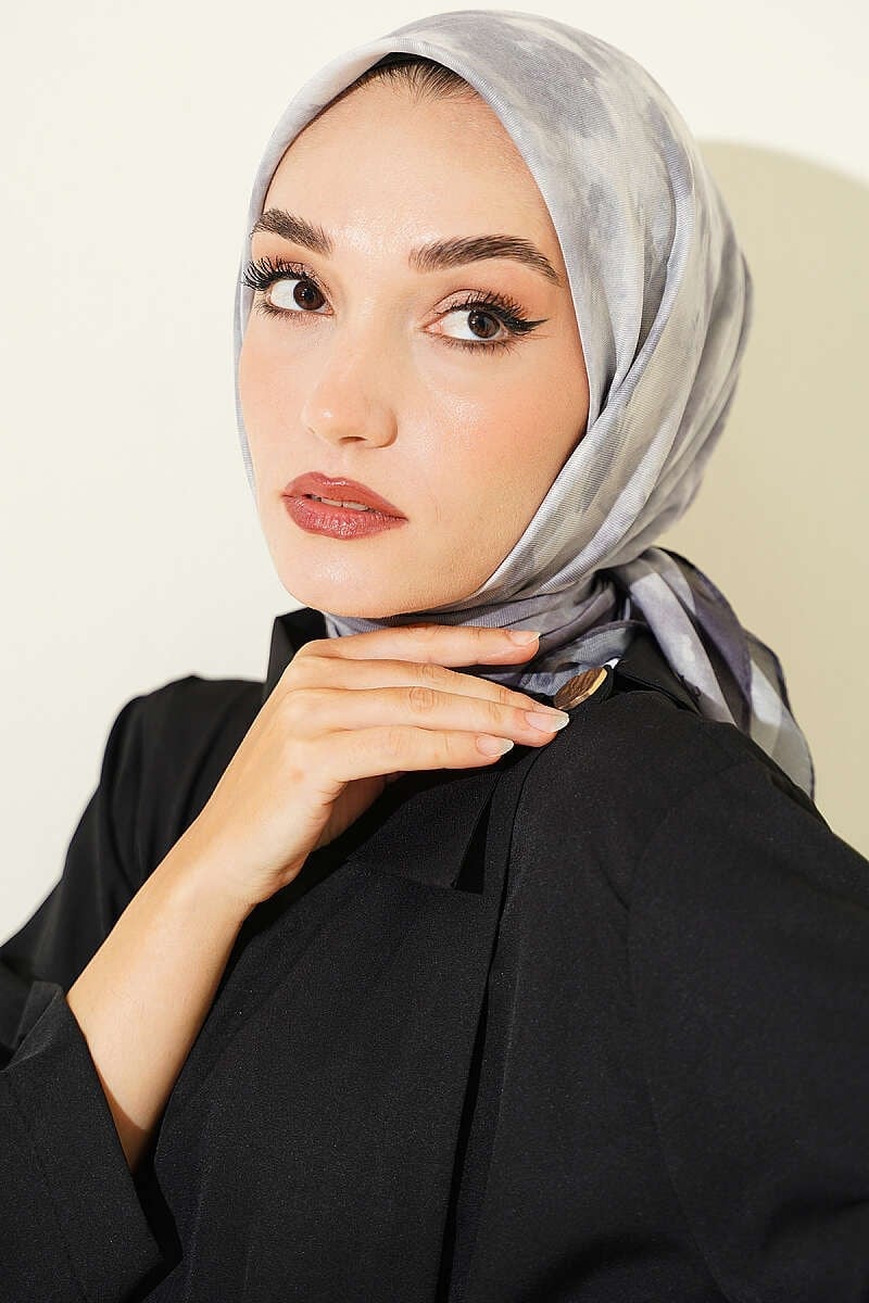Batik Desen Soft Eşarp Gri