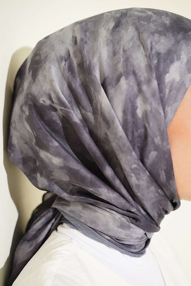Batik Desen Soft Eşarp Kayrak Grisi