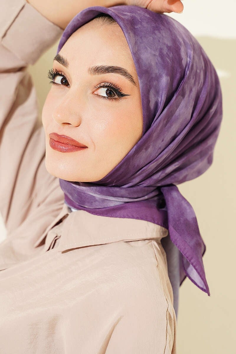 Batik Desen Soft Eşarp Kum Lila