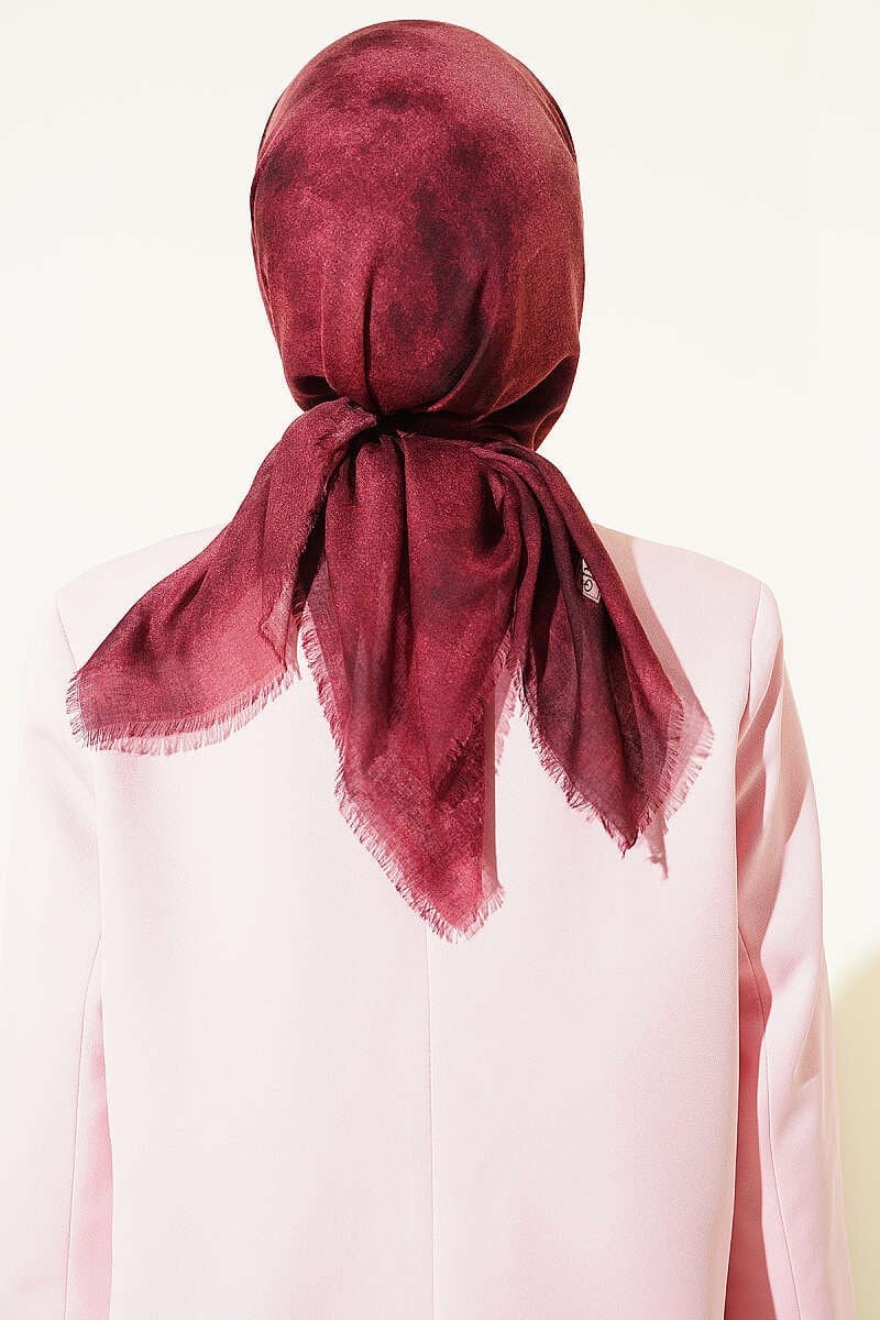 Batik Desen Soft Kraş Serisi Eşarp Bordo