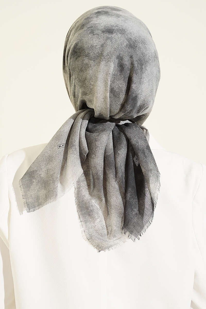 Batik Desen Soft Kraş Serisi Eşarp Gri