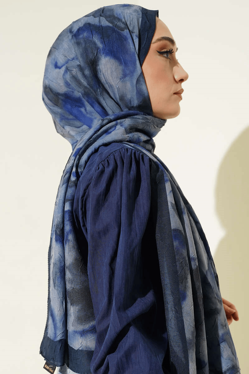 Batik Desenli Bambu Kraş Şal Saks