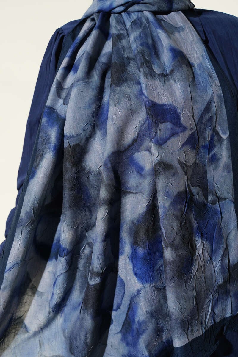 Batik Desenli Bambu Kraş Şal Saks