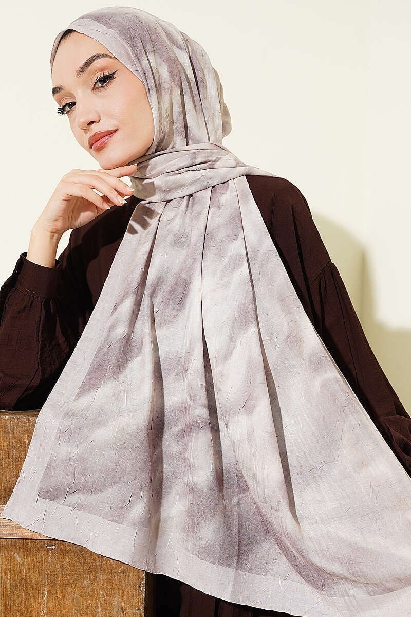 Batik Ebruli Bambu Kraş Şal Bej