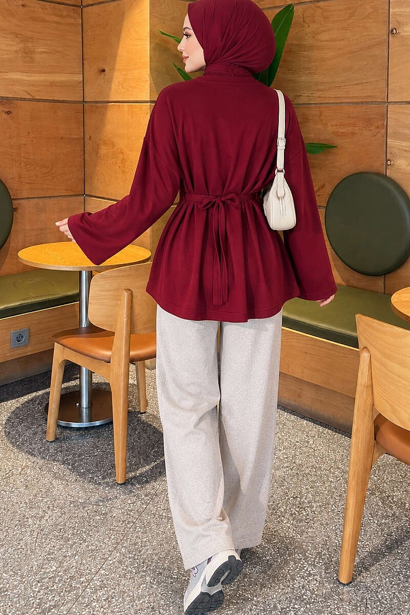 Bel İpli Loyşa Tunik Bordo