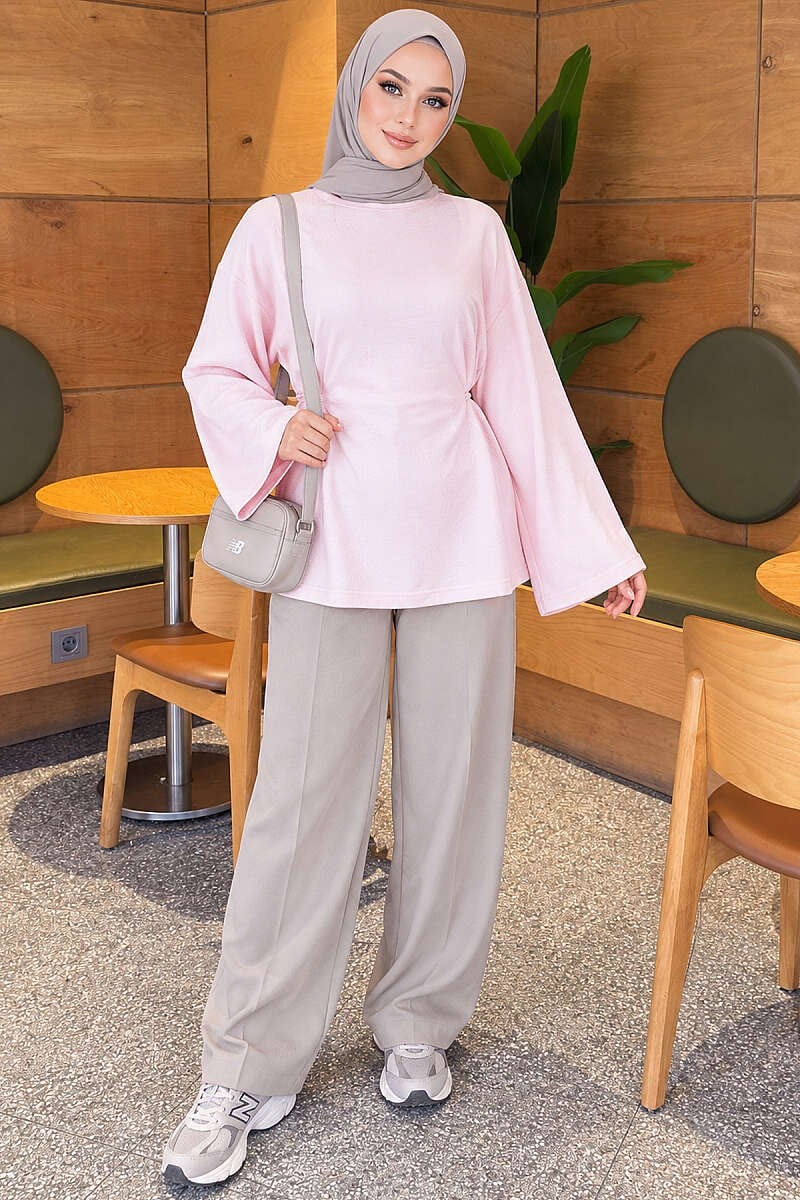 Bel İpli Loyşa Tunik Pembe