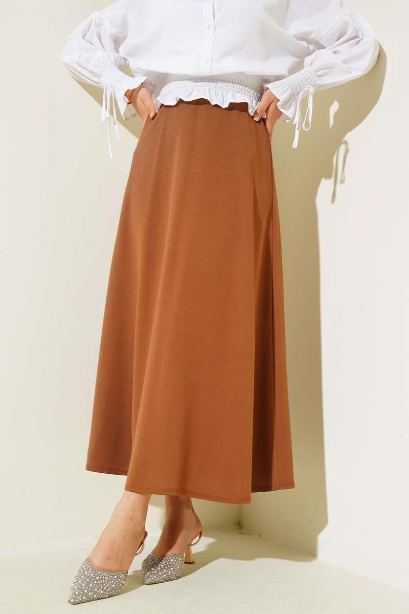 Bel Lastikli Basic Çan Etek Taba