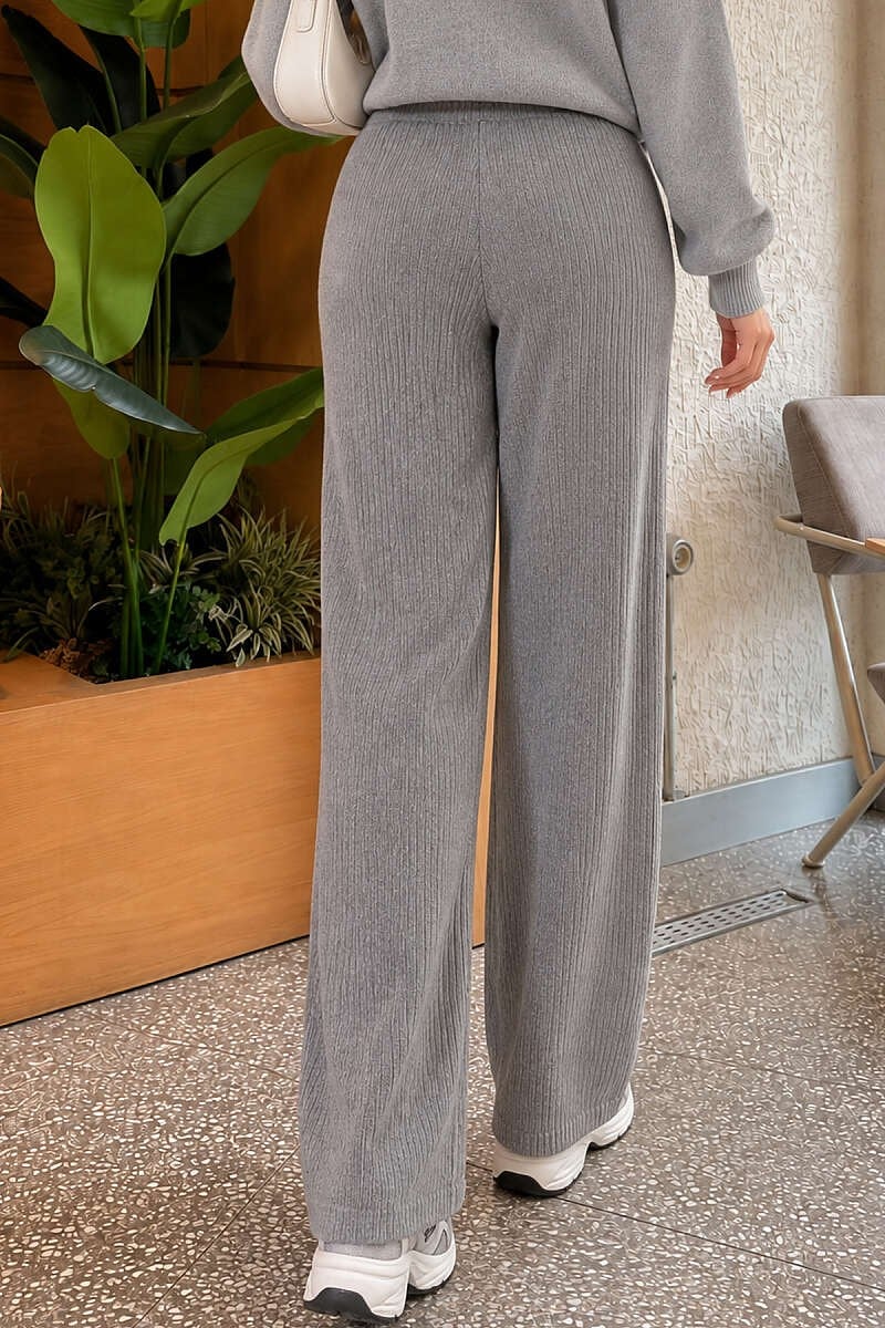 Bel Lastikli Fitilli Kaşkorse Pantolon Füme