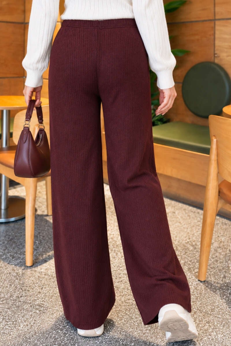 Bel Lastikli Fitilli Kaşkorse Pantolon Mürdüm