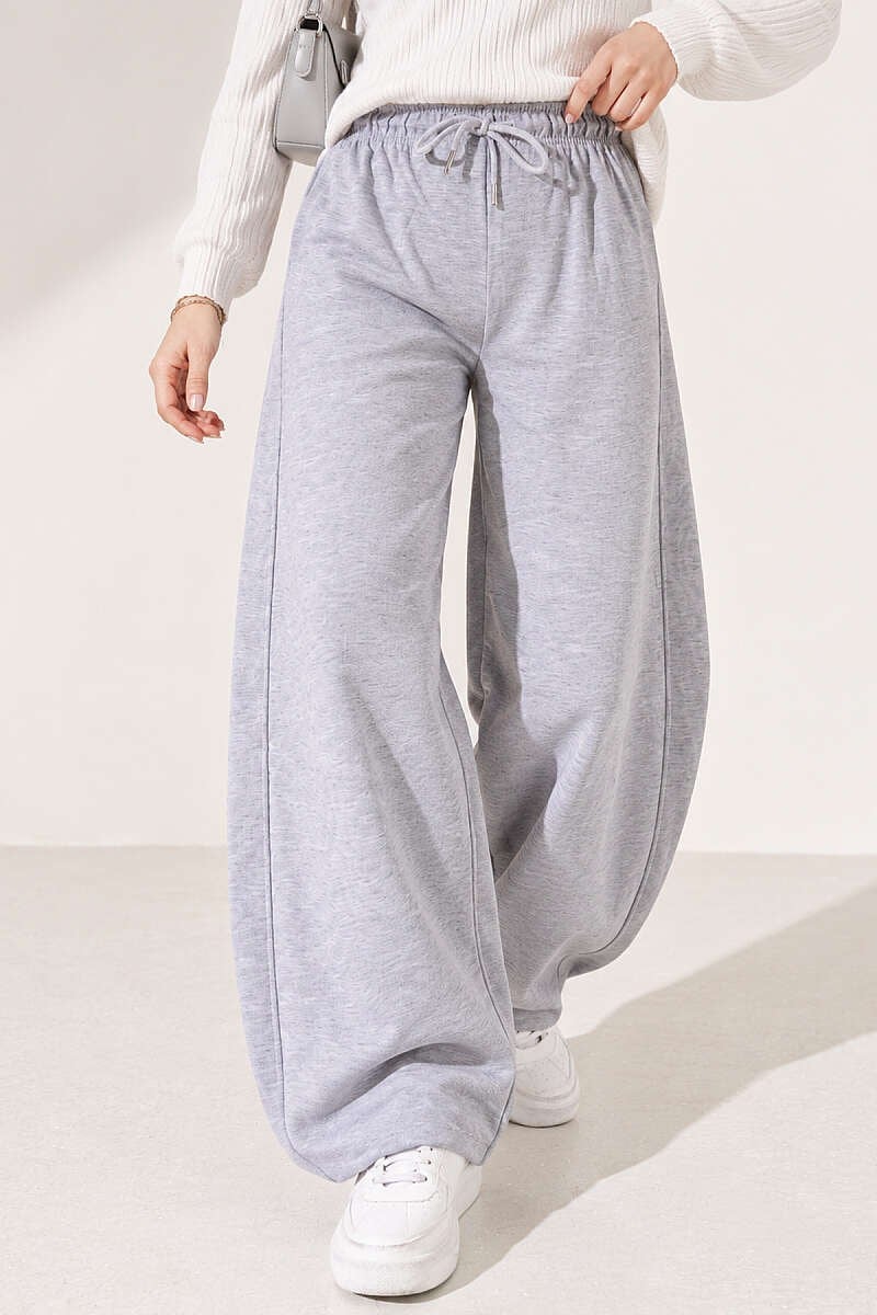 Beli Lastikli Oversize Pantolon Gri
