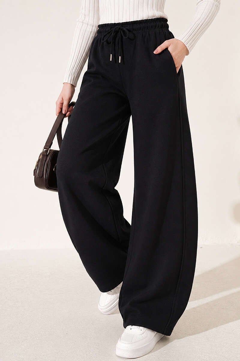 Beli Lastikli Oversize Pantolon Siyah