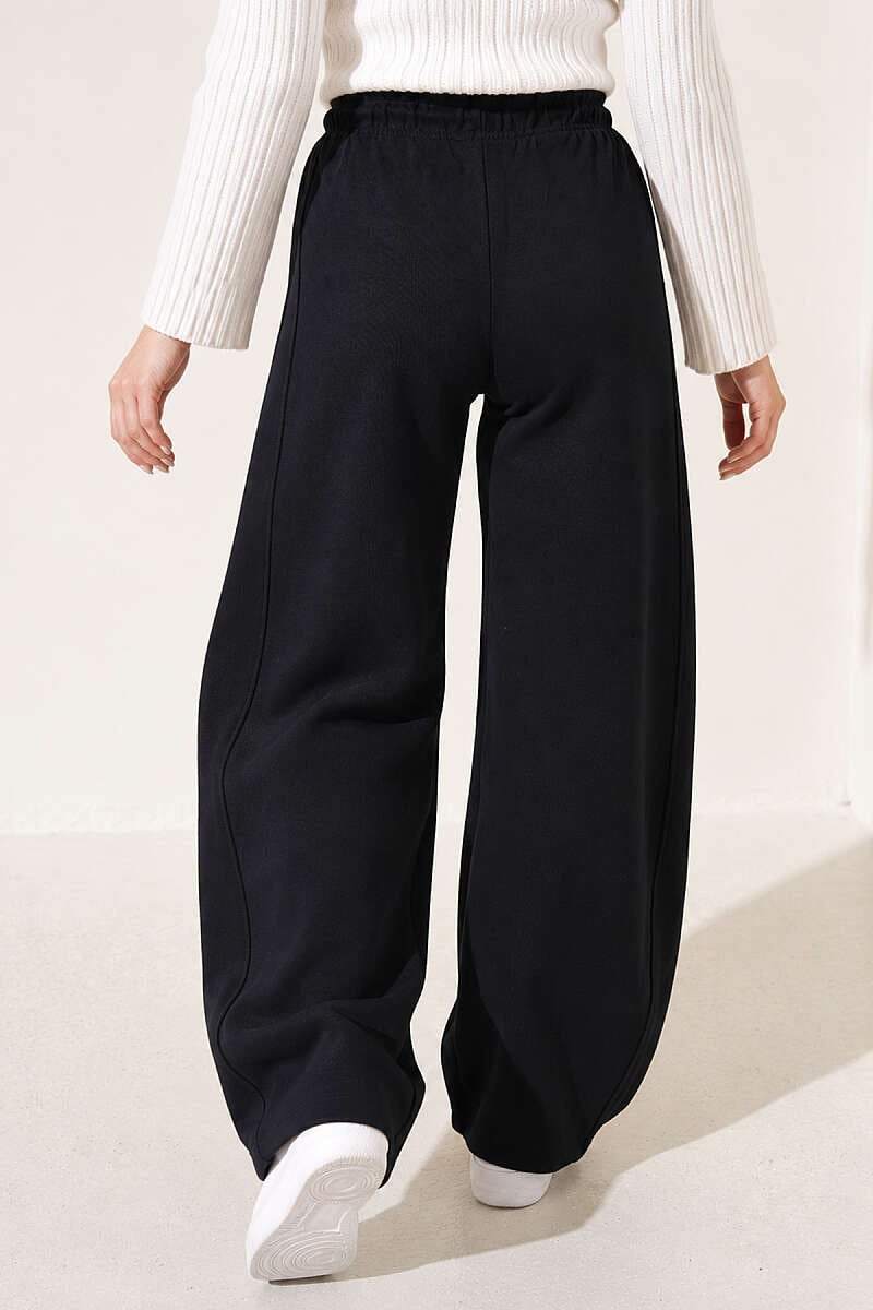 Beli Lastikli Oversize Pantolon Siyah