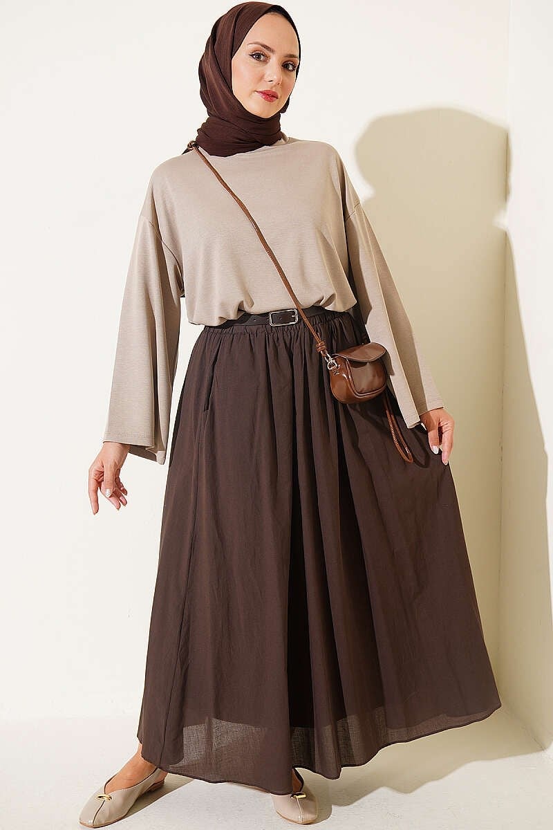 Bisiklet Yaka Basic Loyşa Tunik Bej