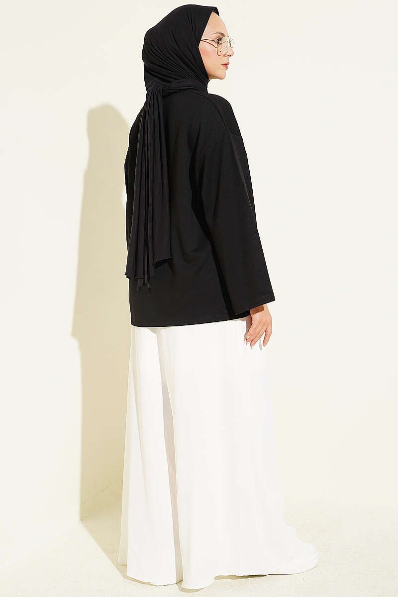 Bisiklet Yaka Basic Loyşa Tunik Siyah