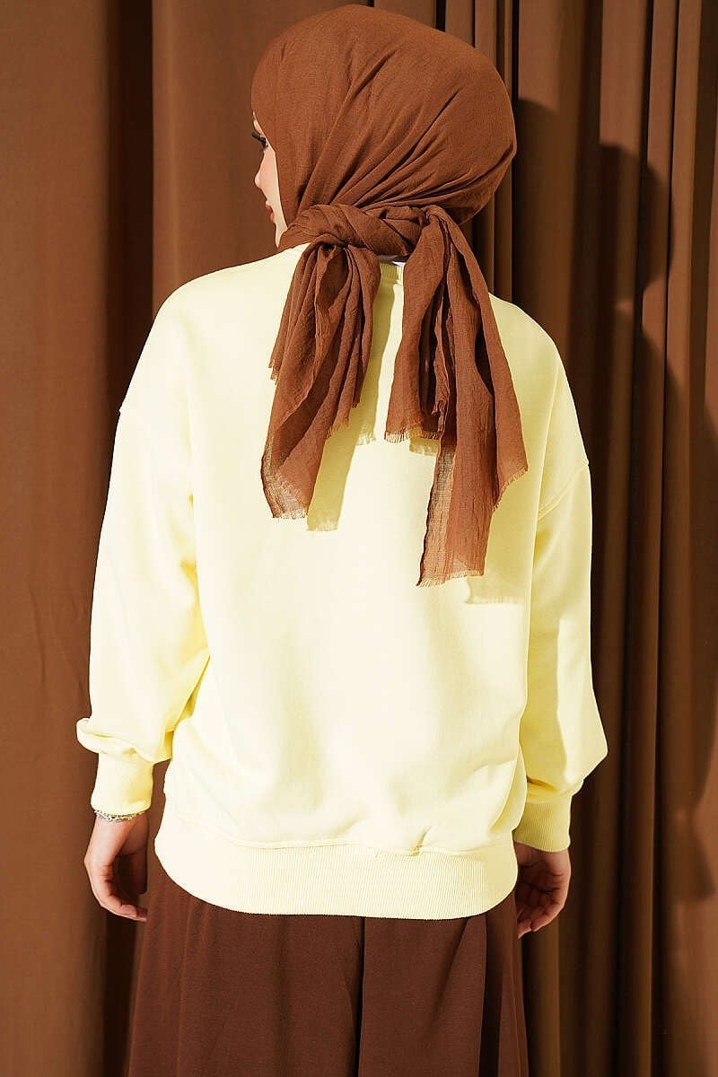 Bisiklet Yaka Basic Tunik Sarı