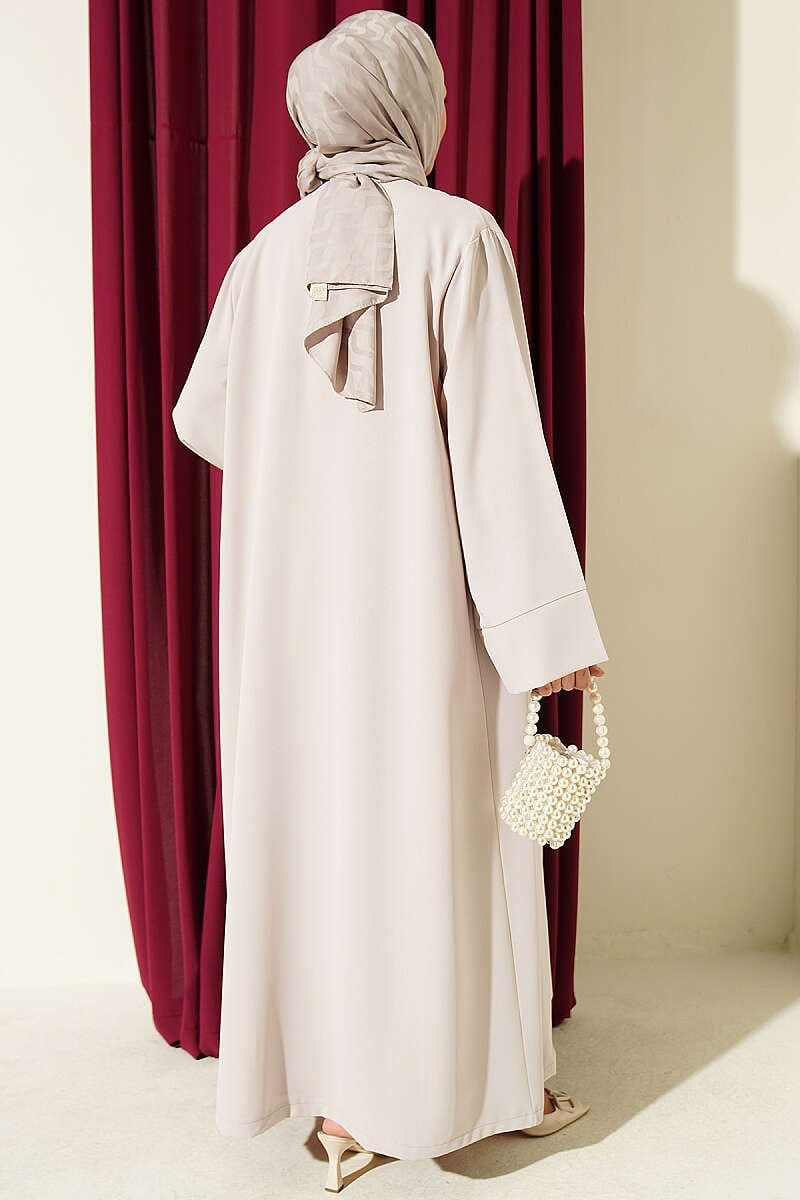 Broş Aksesuarlı Abaya Takım Taş