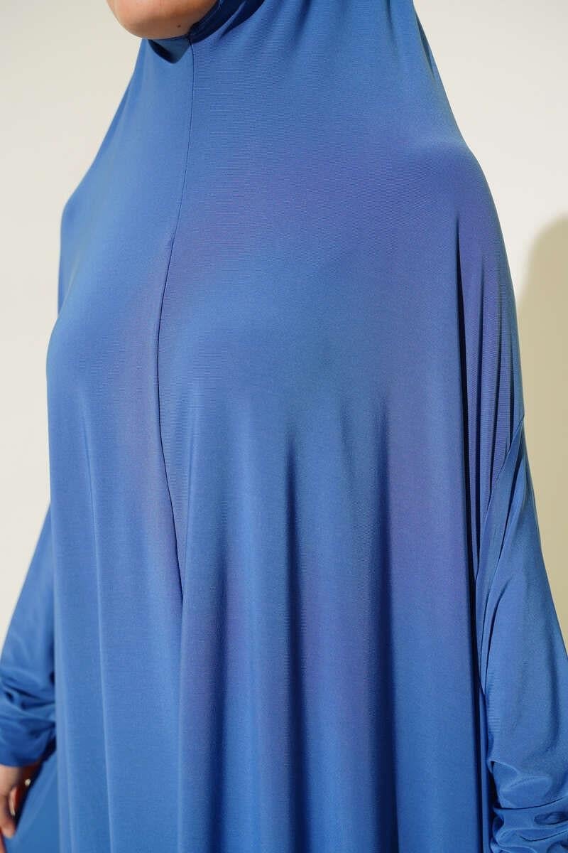 Buzi Kumaş Namaz Elbisesi İndigo
