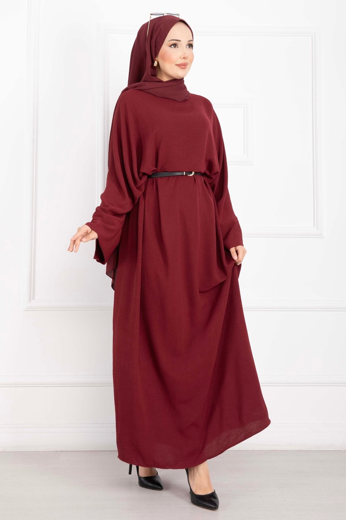 Ceyda Tesettür Abaya Bordo