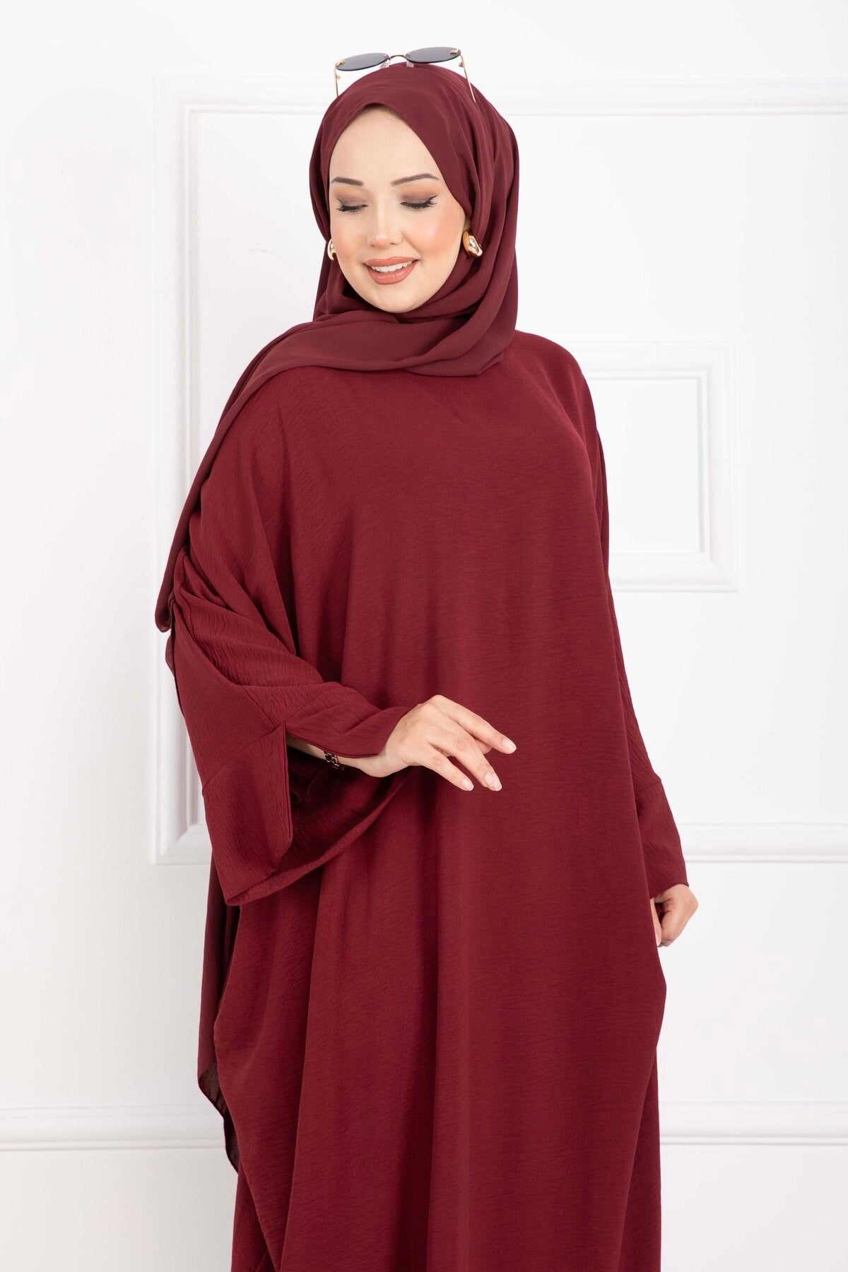 Ceyda Tesettür Abaya Bordo
