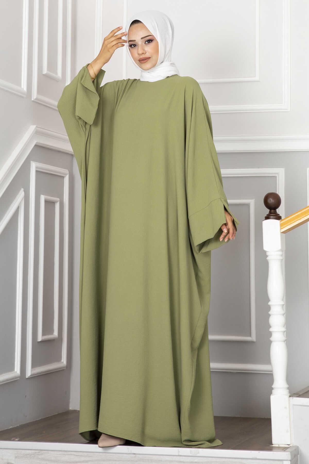 Ceyda Tesettür Abaya Yağ Yeşil