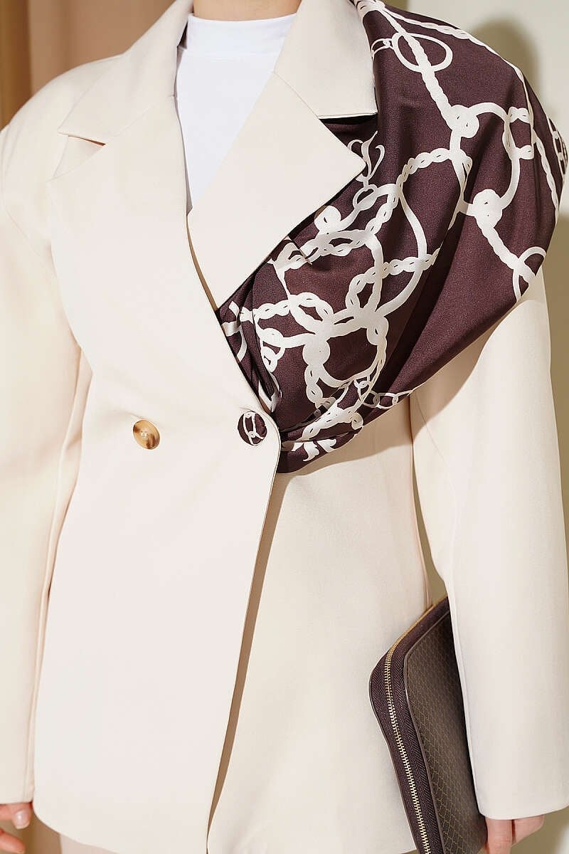 Çift Düğmeli Basic Blazer Ceket Bej