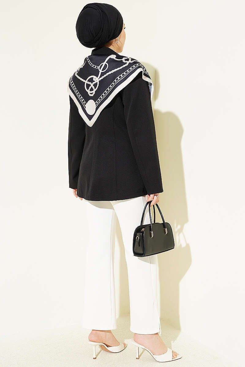 Çift Düğmeli Basic Blazer Ceket Siyah