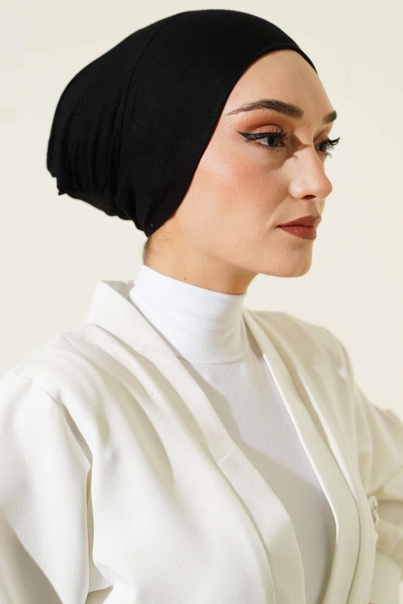 Dikişsiz Geçirmeli Bone Siyah