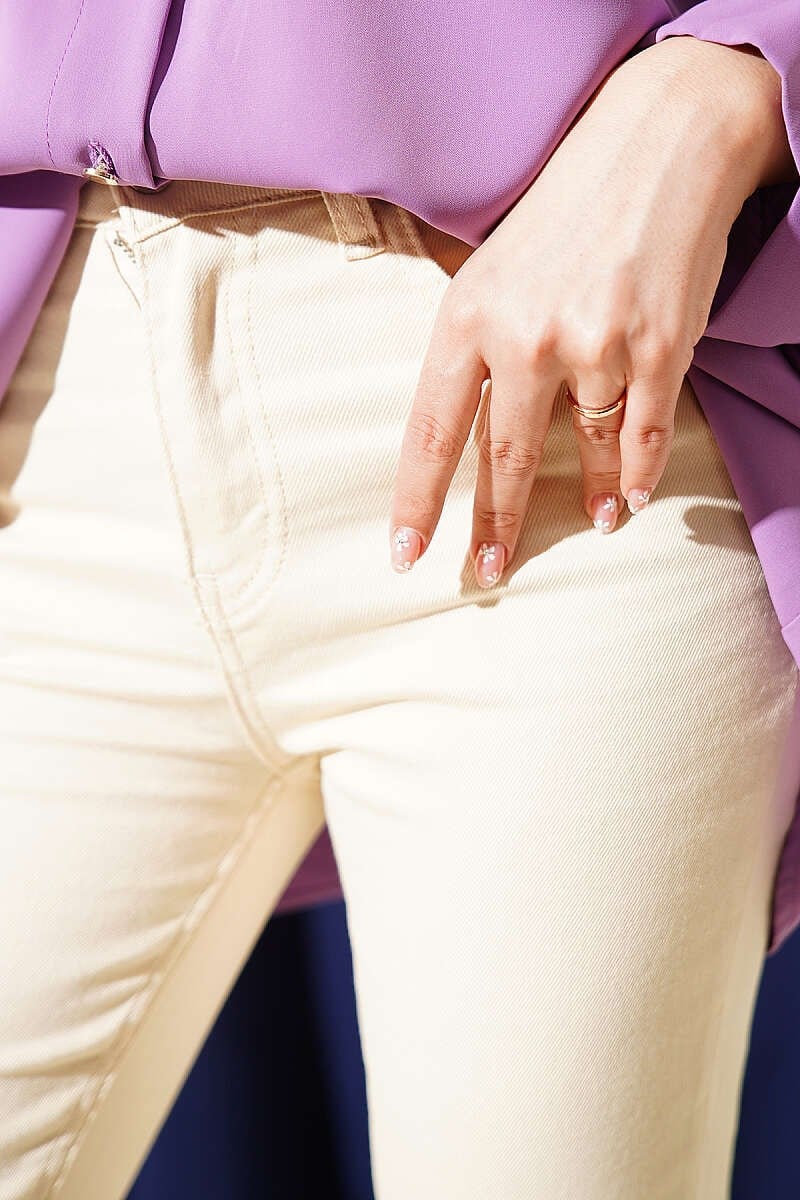 İspanyol Düğmeli Paça Kot Pantolon Taş