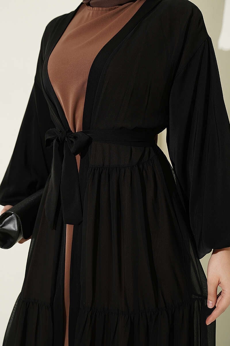 Katlı İkili Abaya Takım Latte