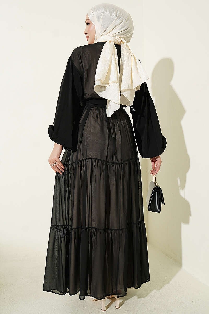 Katlı İkili Abaya Takım Taş