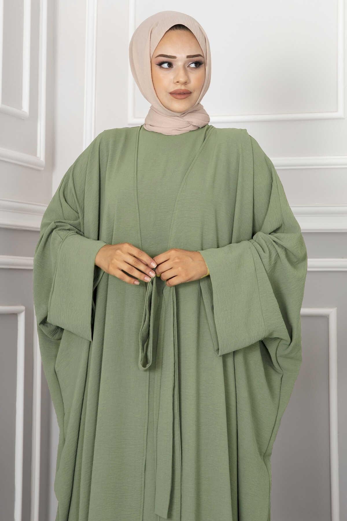 Leyli Tesettür Abaya Takım Mint