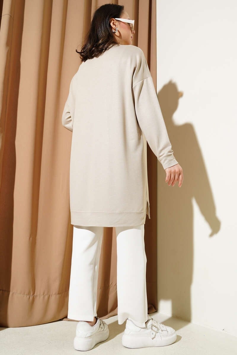 Loyşa Armalı Basic Tunik Bej