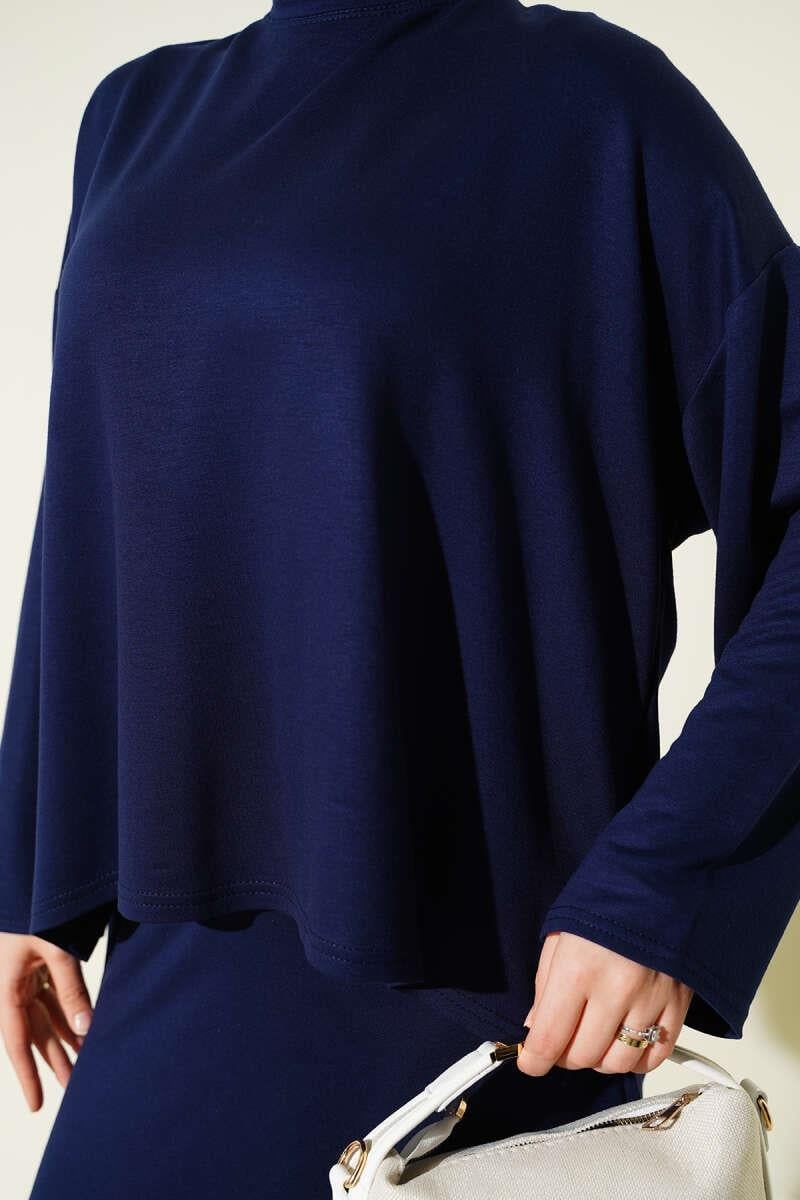 Loyşa Basic Tunik Etek İkili Takım Lacivert