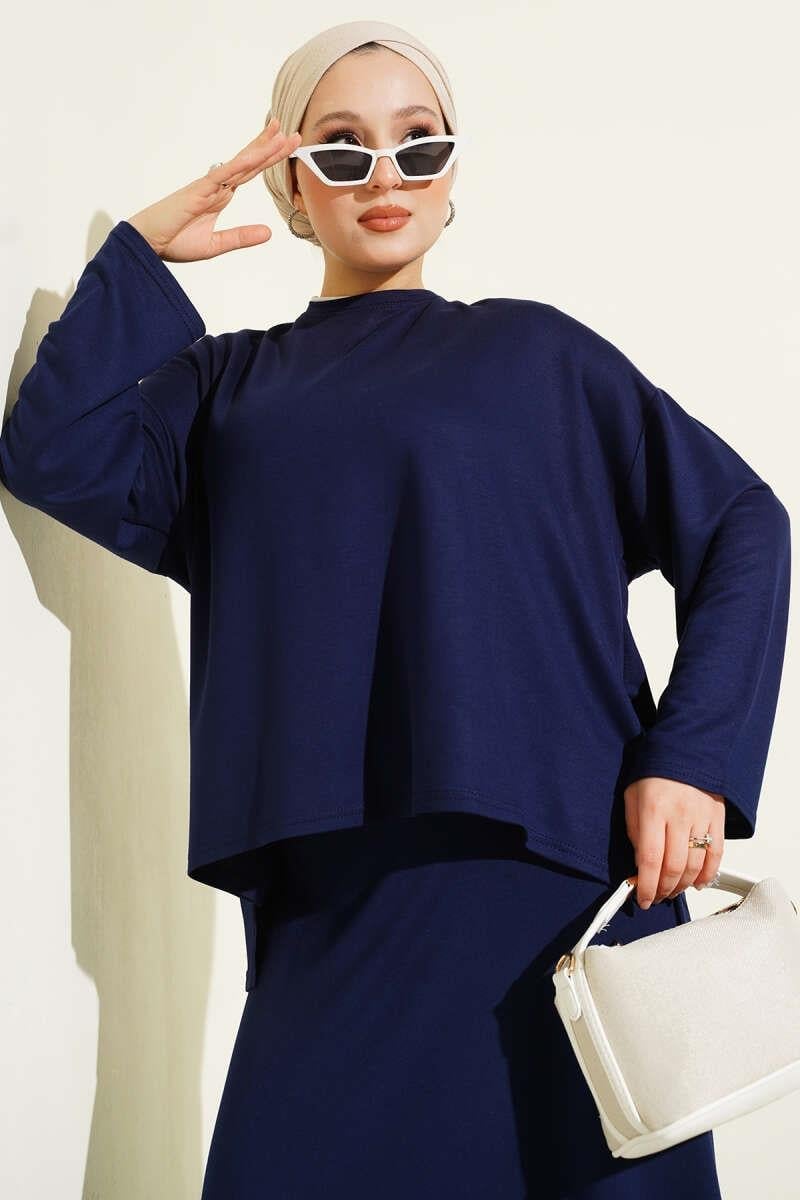 Loyşa Basic Tunik Etek İkili Takım Lacivert