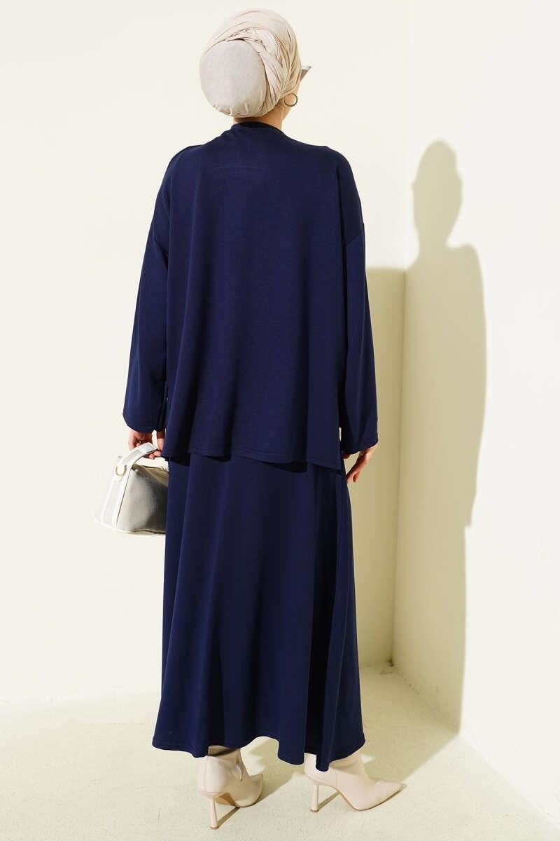 Loyşa Basic Tunik Etek İkili Takım Lacivert