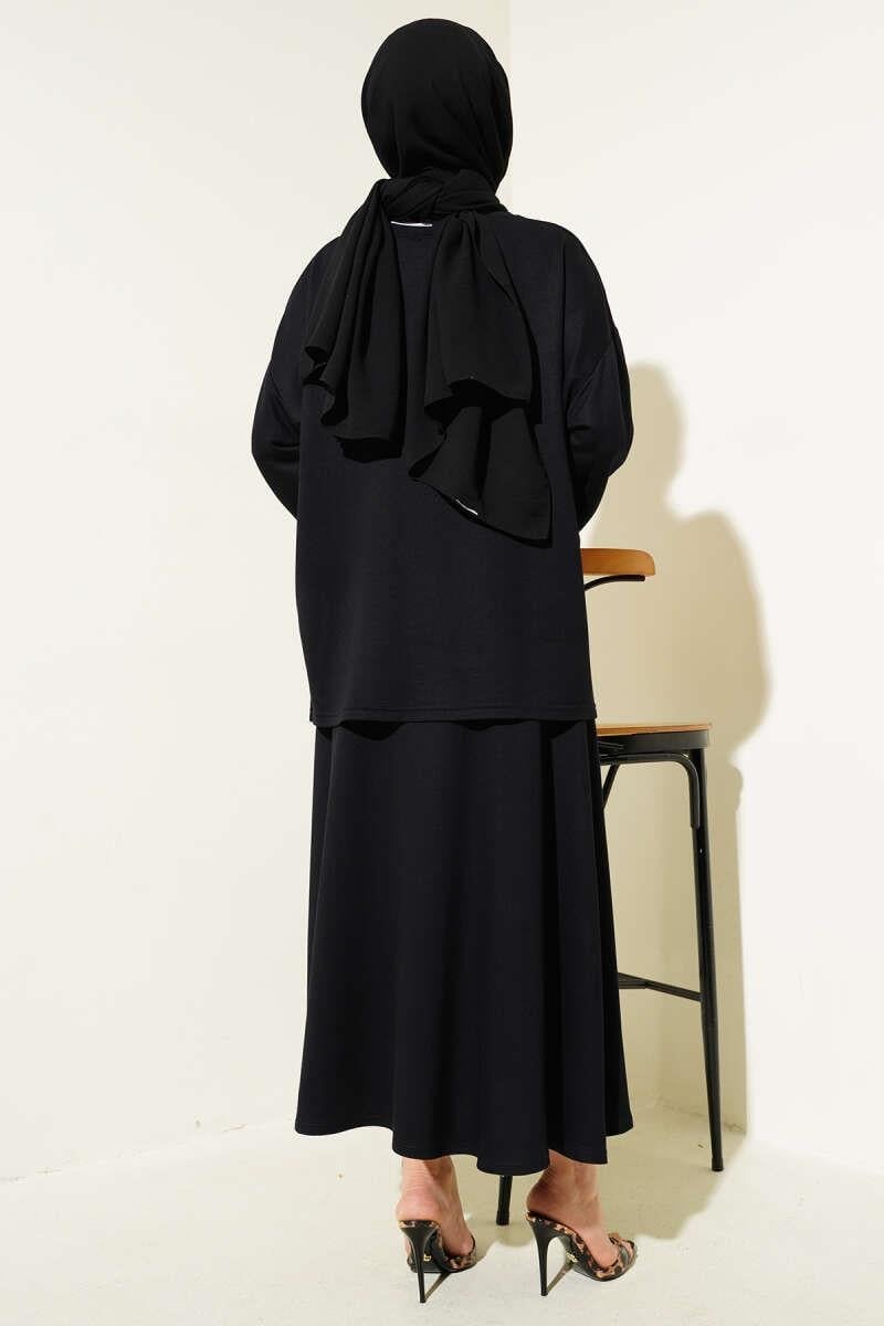 Loyşa Basic Tunik Etek İkili Takım Siyah