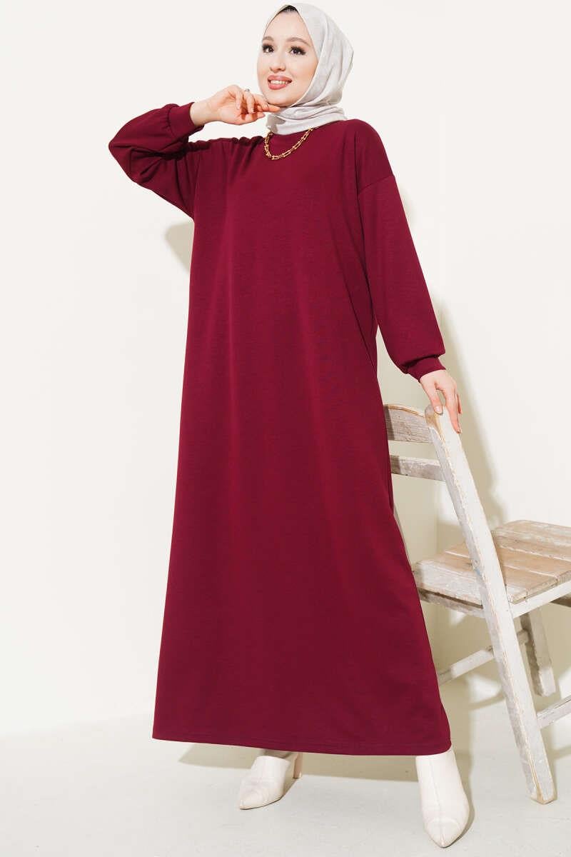 Loyşa Salaş Elbise Bordo