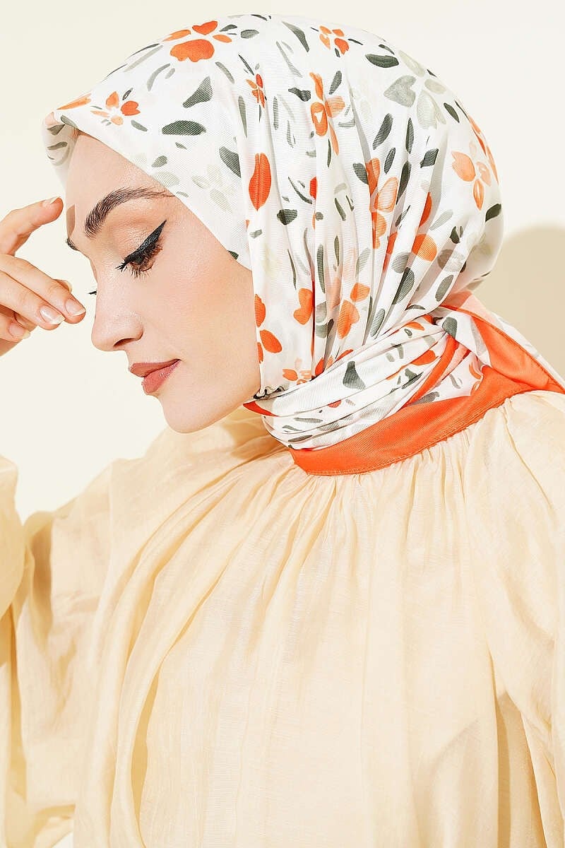 Lumea Desenli Soft Eşarp Oranj
