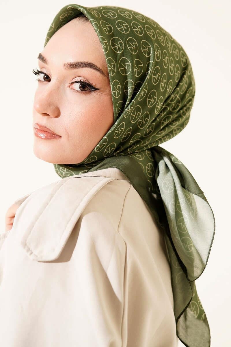 MK Desen Soft Eşarp Haki