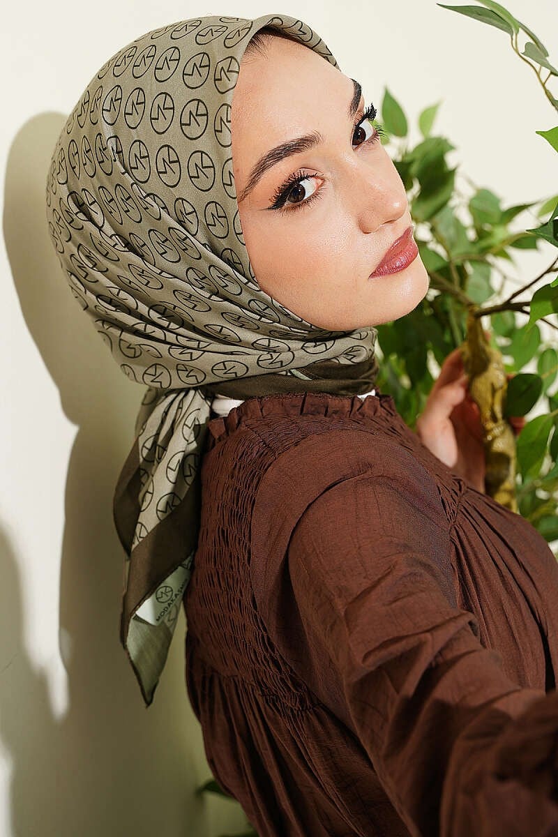 MK Desen Soft Eşarp Kamuflaj Yeşili