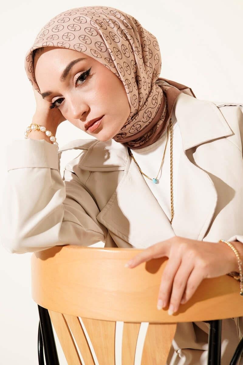 MK Desen Soft Eşarp Latte