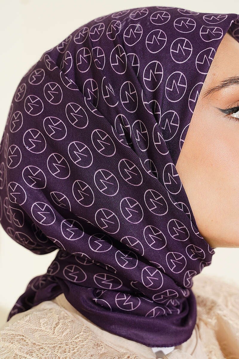 MK Desen Soft Eşarp Mürdüm