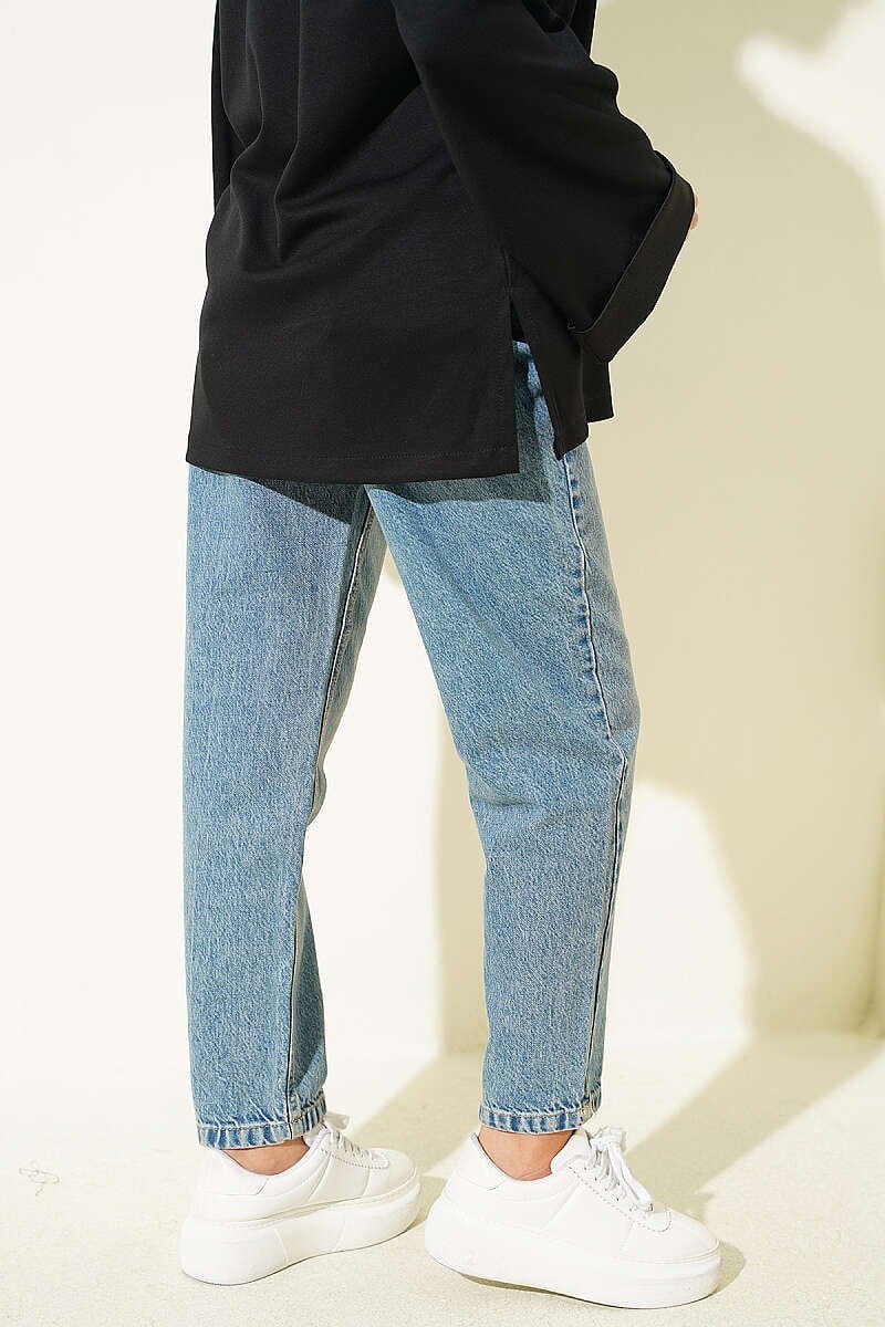 Mom Fit Kot Pantolon Tintli
