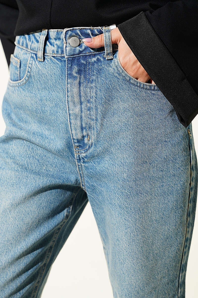 Mom Fit Kot Pantolon Tintli