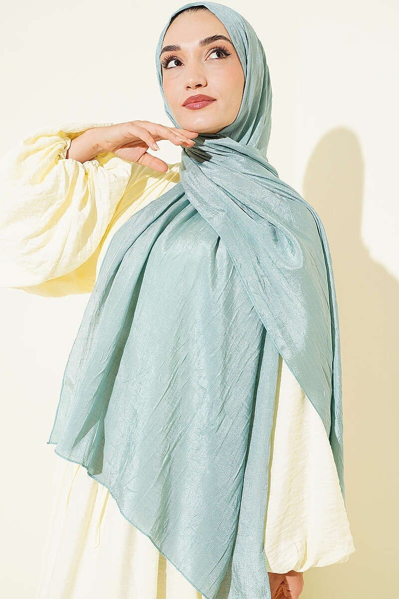 Monogram Desenli Kraş Şal Mint